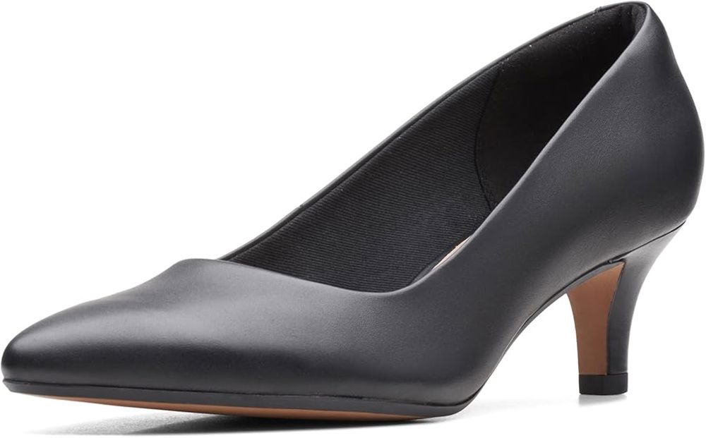 Black Leather Kitten Heels | حذاء هيلز أسود جلد كلاسيكي بكعب قصير_thumbnail_3