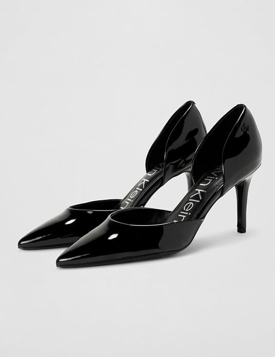 Black Patent Pointed Cutout Heels | حذاء هيلز أسود لامع بمقدمة مدببة وفتحة جانبية_thumbnail_2