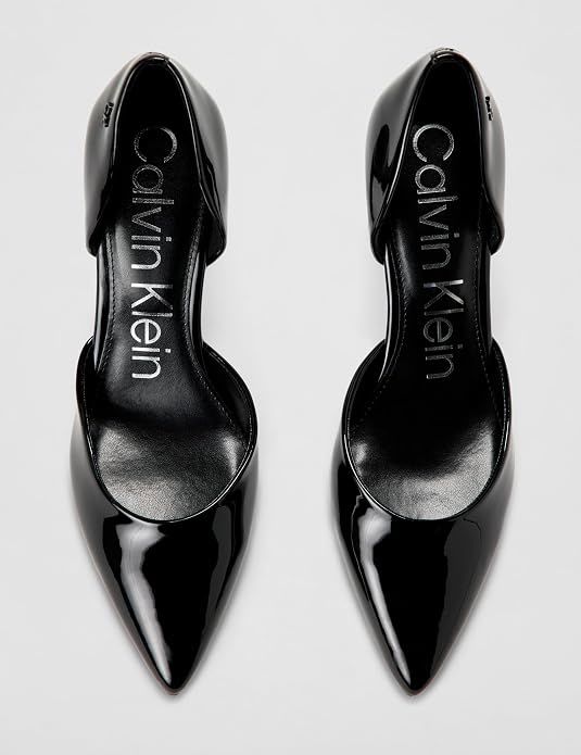 Black Patent Pointed Cutout Heels | حذاء هيلز أسود لامع بمقدمة مدببة وفتحة جانبية_thumbnail_3