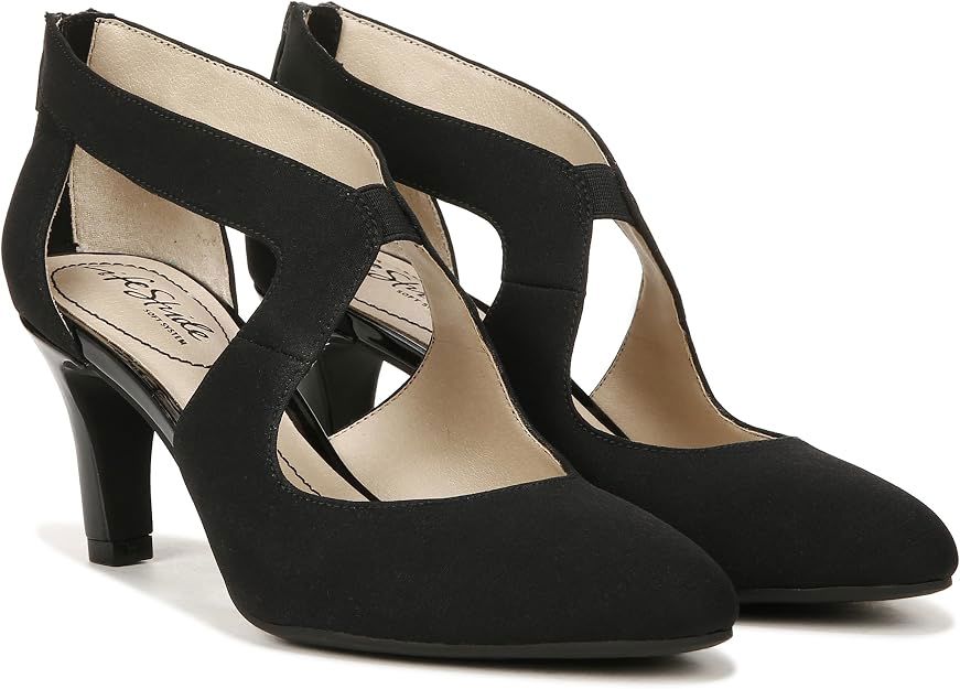 Black Suede Criss-Cross Heel Pumps | حذاء هيلز أسود شامواه بسير متقاطع وسحاب خلفي_thumbnail_4