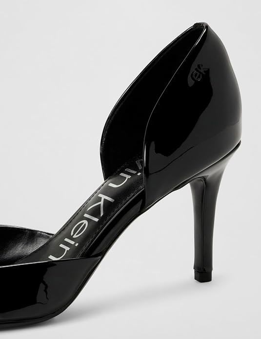 Black Patent Pointed Cutout Heels | حذاء هيلز أسود لامع بمقدمة مدببة وفتحة جانبية_thumbnail_1